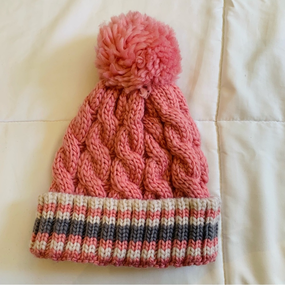 Cozy Pink Knit Pom-Pom Beanie